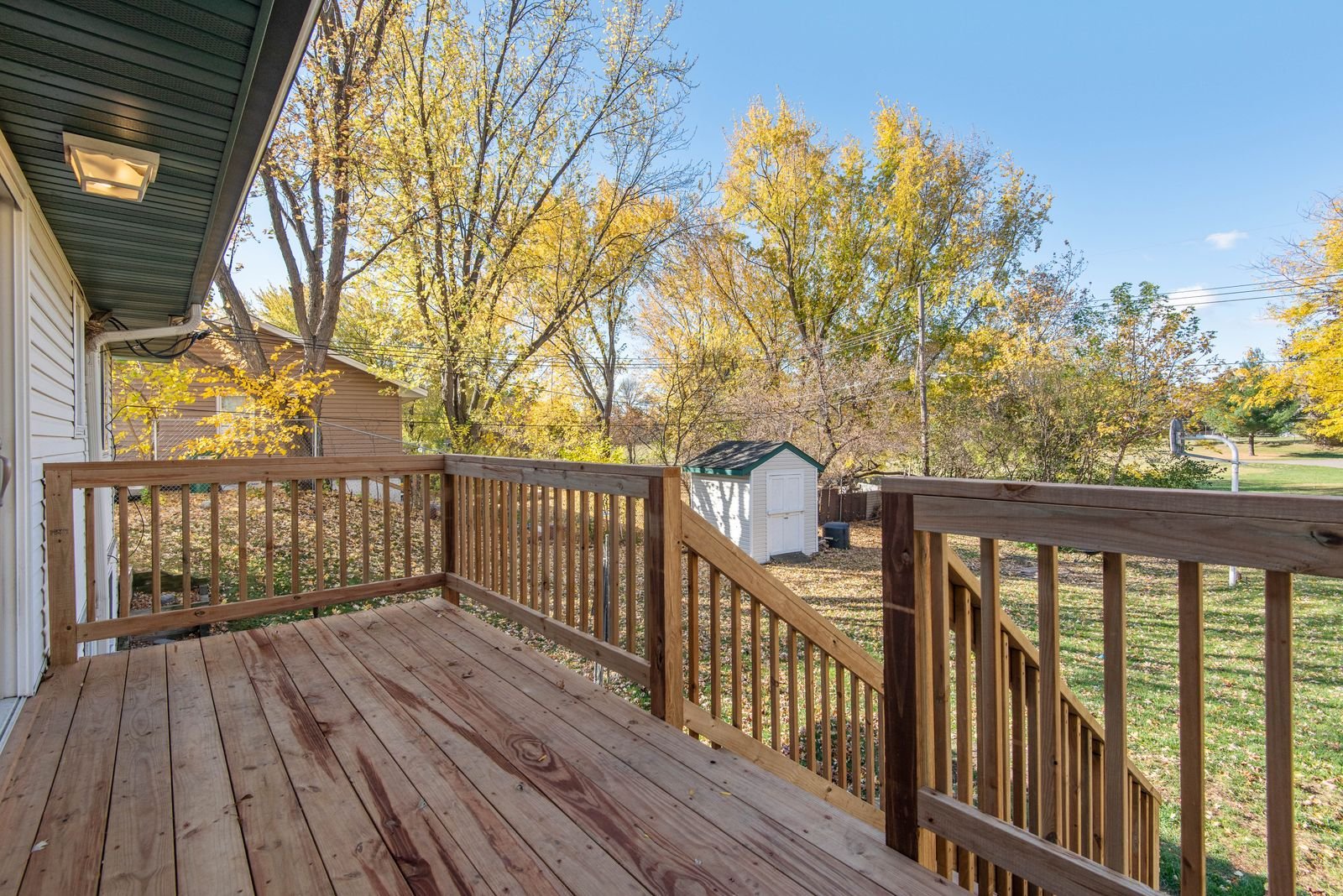 Newly built wood deck and patio, a completed CP Contractors & Builders project